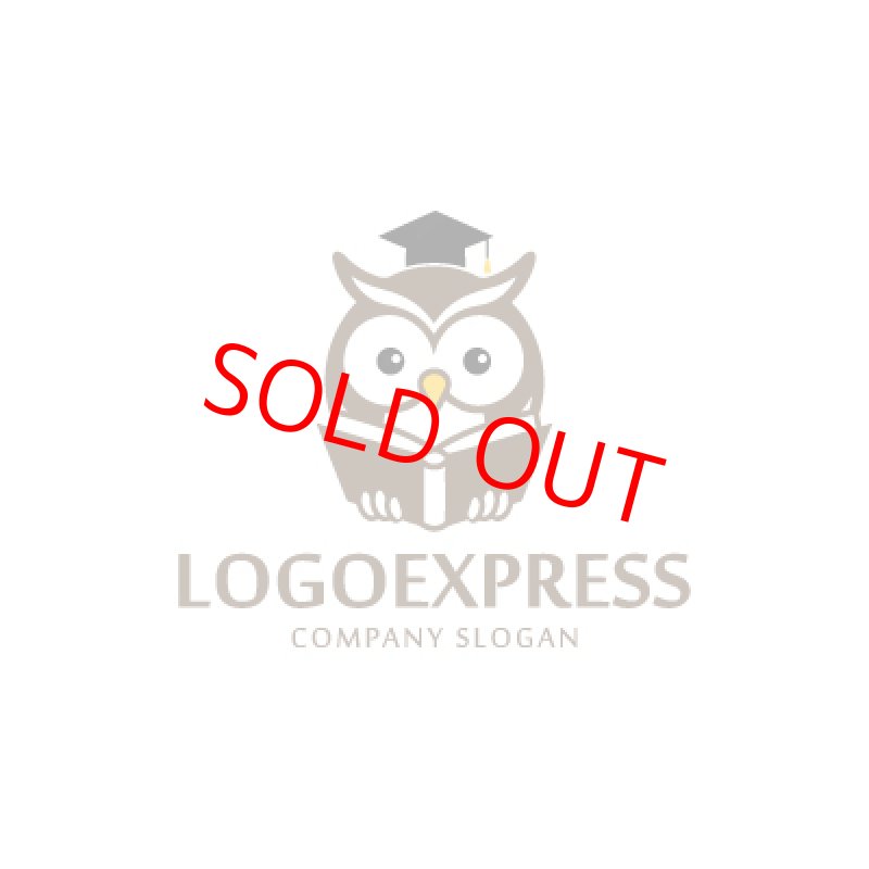 画像3: フクロウと卒業帽子の教育のロゴ (3)