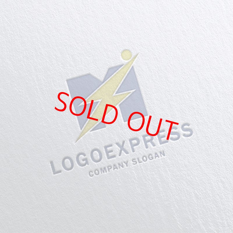 画像16: Mと稲妻のスピード感と力強さのロゴ (16)