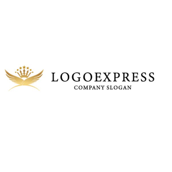 ゴールド王冠と羽根のロゴ｜19,800円｜ロゴエクスプレス