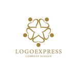 画像1: 5つのハートと星が輝く人々のロゴ (1)