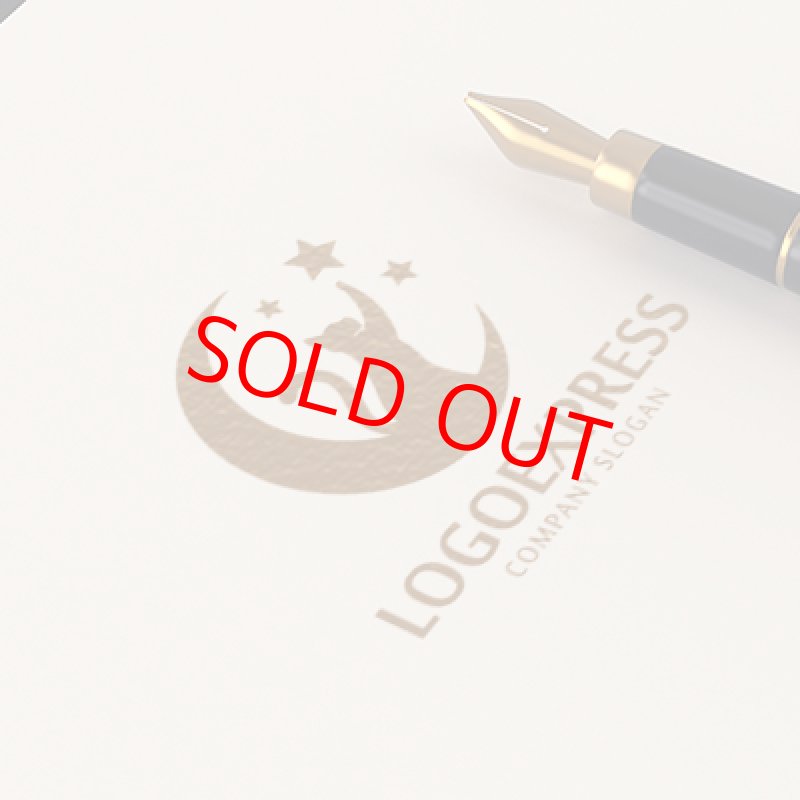 画像12: 月と星を見上げる猫のロゴ (12)