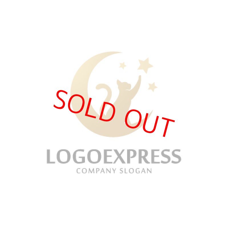 画像3: 月と星を見上げる猫のロゴ (3)