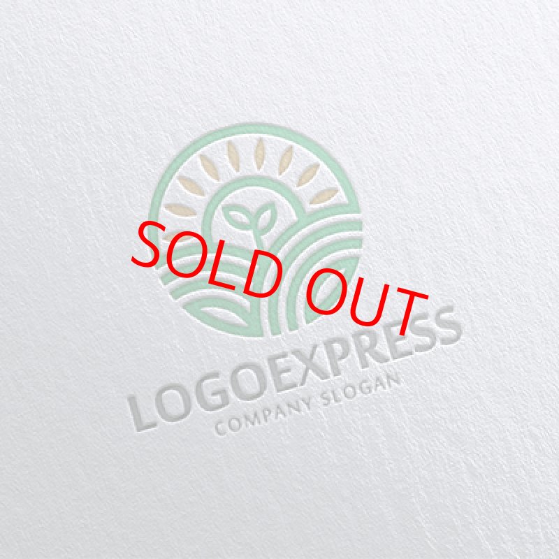 画像16: 太陽と植物の成長のロゴ (16)