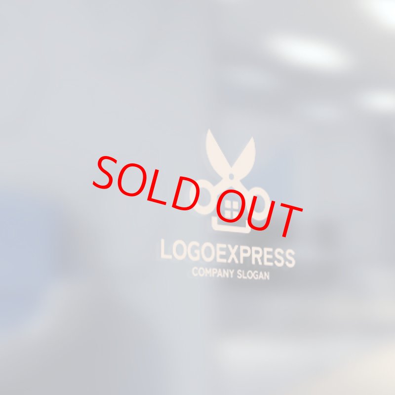 画像5: ハサミと家を組み合わせたロゴ (5)