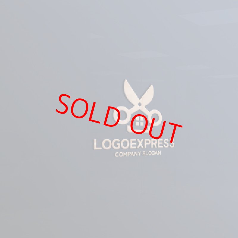 画像11: ハサミと家を組み合わせたロゴ (11)