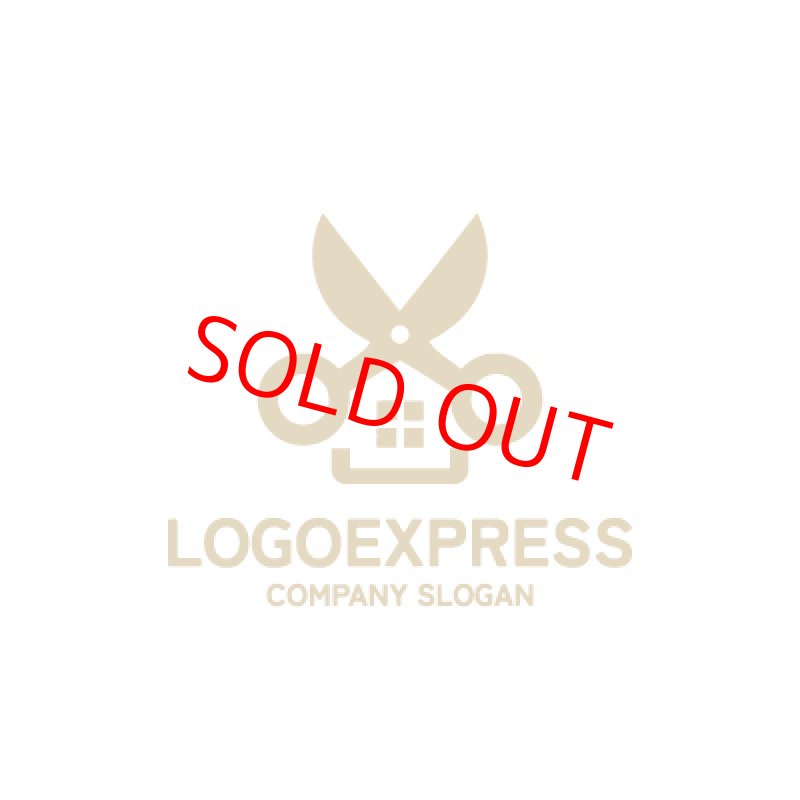 画像3: ハサミと家を組み合わせたロゴ (3)