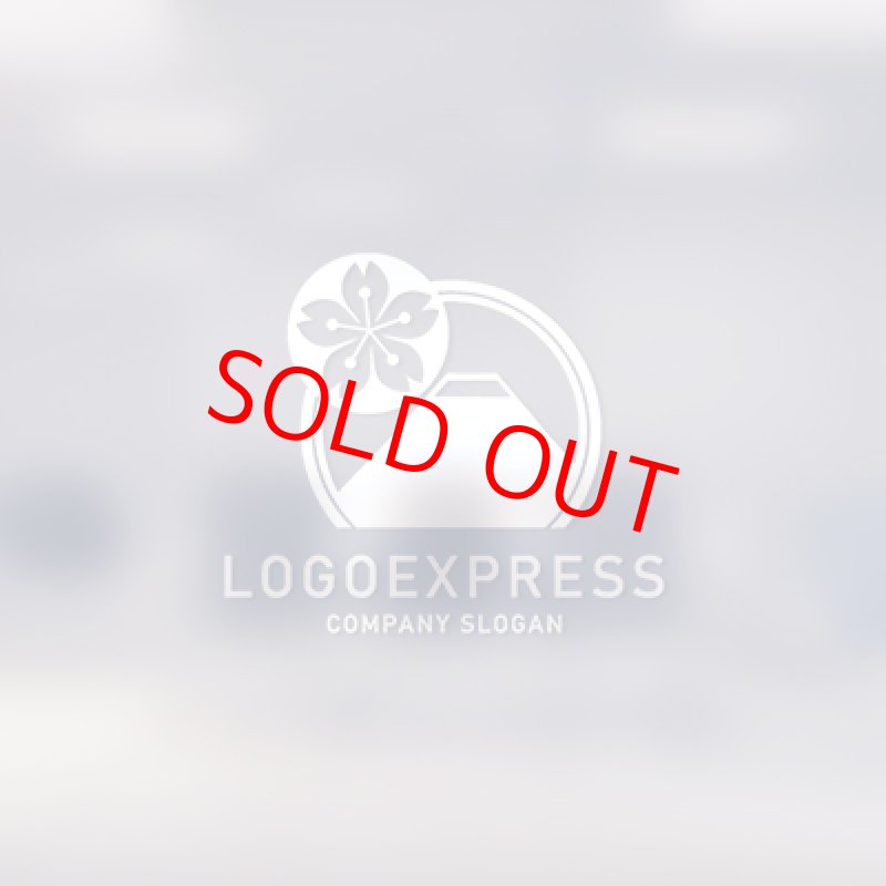 画像14: 富士山と桜の和風ロゴ (14)