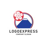 画像3: 富士山と桜の和風ロゴ (3)
