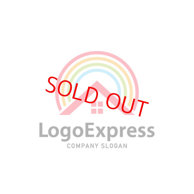 画像1: 虹と家のカラフルなロゴ (1)