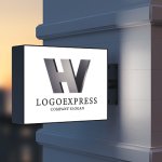 画像9: 幾何学的モノグラム HV ロゴ (9)