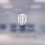 画像14: 青色のHKを組み合わせた盾のロゴ (14)