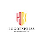 画像3: 青色のHKを組み合わせた盾のロゴ (3)
