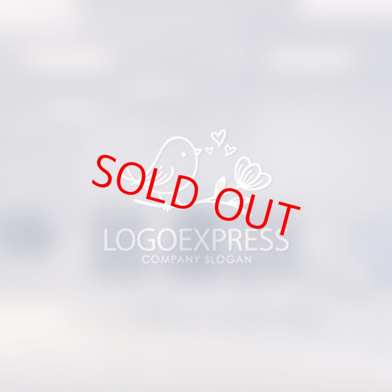 画像14: 鳥と花とハートのロゴ (14)