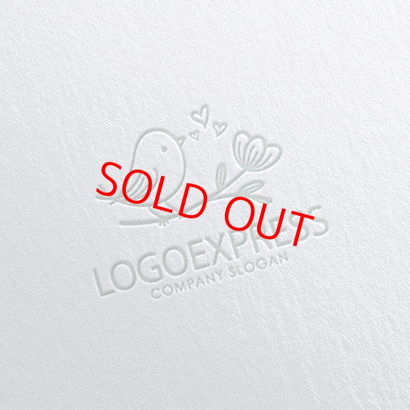 画像16: 鳥と花とハートのロゴ (16)