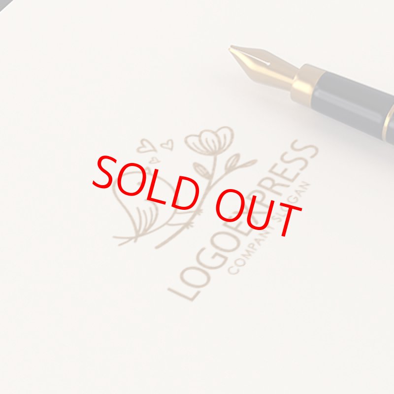 画像12: 鳥と花とハートのロゴ (12)