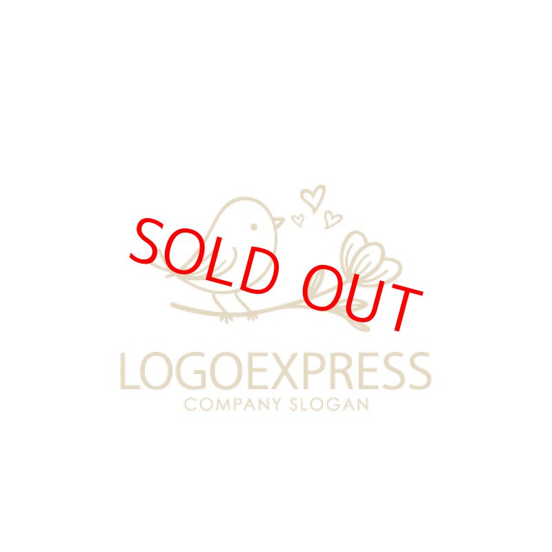 画像3: 鳥と花とハートのロゴ (3)