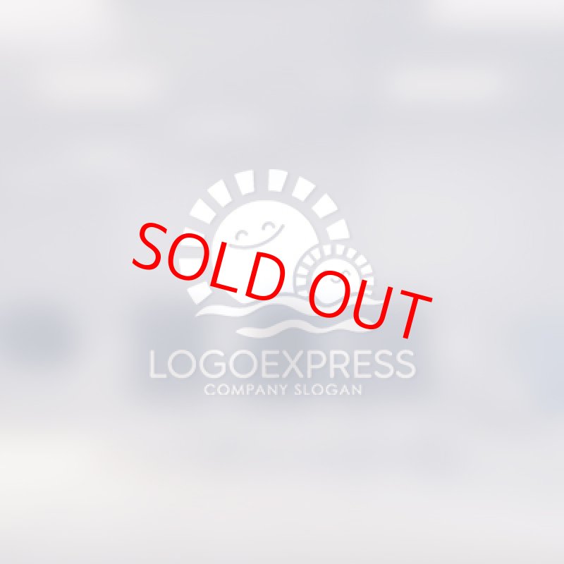 画像14: 笑顔の太陽と海のロゴ (14)