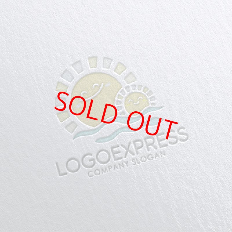 画像16: 笑顔の太陽と海のロゴ (16)