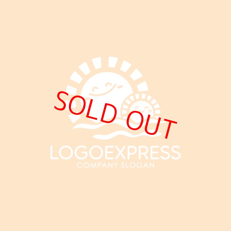 画像4: 笑顔の太陽と海のロゴ (4)