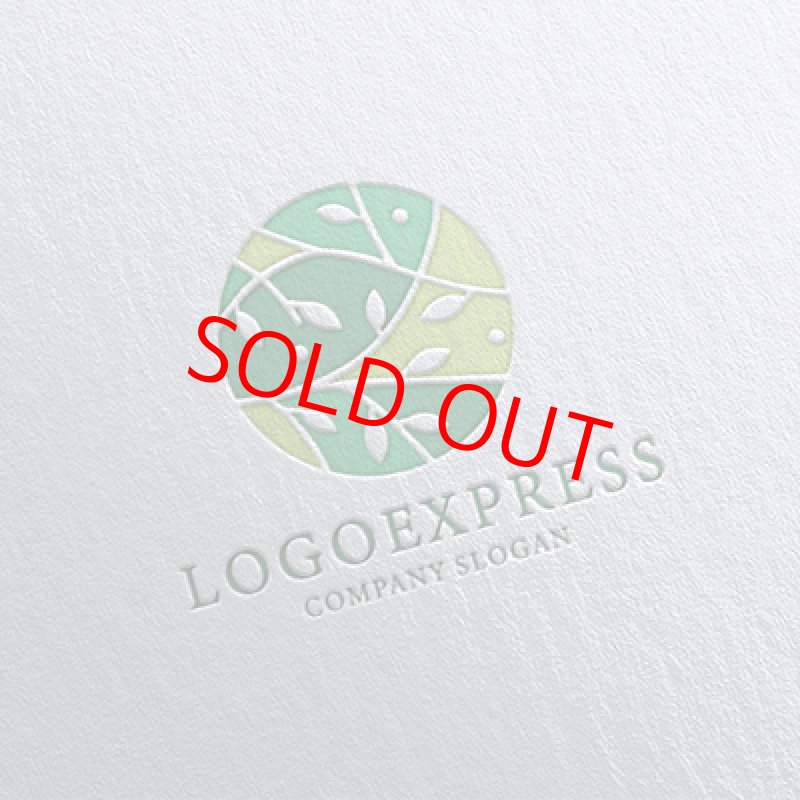 画像16: 葉っぱの円形オーガニックロゴ (16)