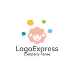 画像1: 羊とカラフルな丸のかわいいロゴ (1)