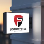 画像9: Fの文字と盾のモダンロゴ (9)