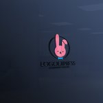 画像11: うさぎと蝶ネクタイのかわいいロゴ (11)