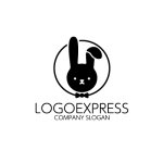 画像3: うさぎと蝶ネクタイのかわいいロゴ (3)