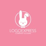 画像4: うさぎと蝶ネクタイのかわいいロゴ (4)
