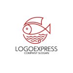 画像3: 円と魚のシンプルな海ロゴ (3)