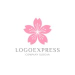 画像1: シンプルな桜のロゴ (1)