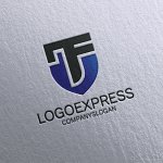 画像16: TFの文字を組み合わせた力強い盾のロゴ (16)