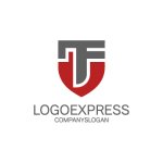 画像3: TFの文字を組み合わせた力強い盾のロゴ (3)