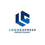 画像1: LGを組み合わせた大胆な六角形のロゴ (1)