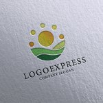 画像16: 丘、太陽、自然の温かいロゴ (16)
