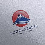 画像16: 富士山と日の出の日本的なロゴ (16)