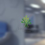 画像5: 幾何学的な木と葉のオーガニックロゴ (5)