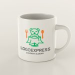 画像8: クマと食卓の可愛いレストランロゴ (8)