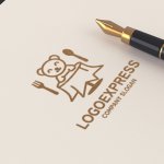画像12: クマと食卓の可愛いレストランロゴ (12)