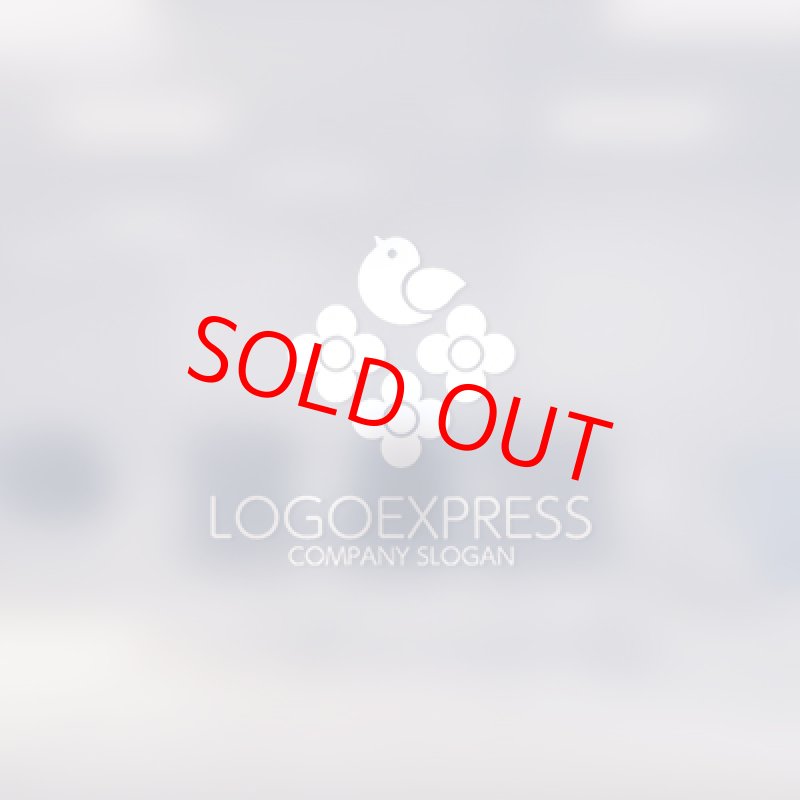 画像14: 鳥と花のパターンの可愛いロゴ (14)