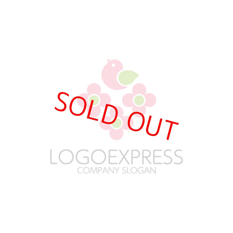 画像3: 鳥と花のパターンの可愛いロゴ (3)