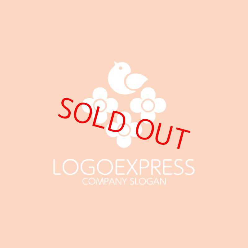 画像4: 鳥と花のパターンの可愛いロゴ (4)