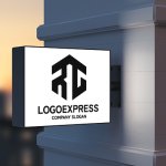 画像9: RGを組み合わせた六角形の家ロゴ (9)