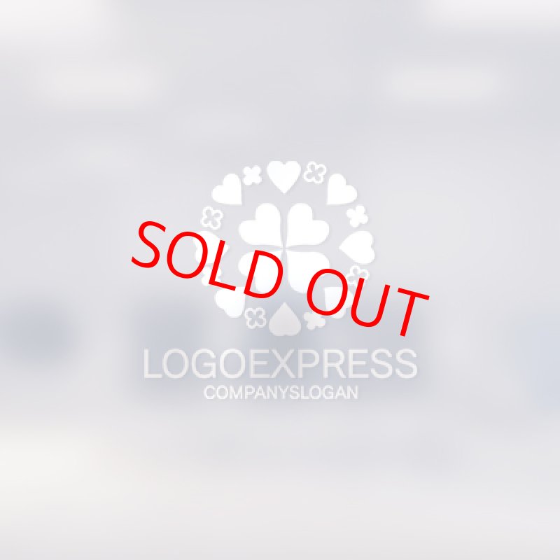 画像14: ハートとクローバーの円形のカラフルなロゴ (14)