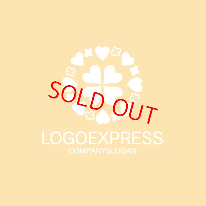 画像4: ハートとクローバーの円形のカラフルなロゴ (4)