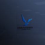 画像11: 青いYの形をした鳥が飛ぶダイナミックなロゴ (11)