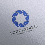 画像16: 魚が円を描く、連帯感のあるロゴ (16)
