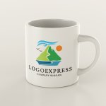 画像8: 自然豊かな山と湖の風景ロゴ (8)
