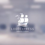 画像14: 大海原を航海する帆船のロゴ (14)
