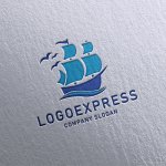 画像16: 大海原を航海する帆船のロゴ (16)